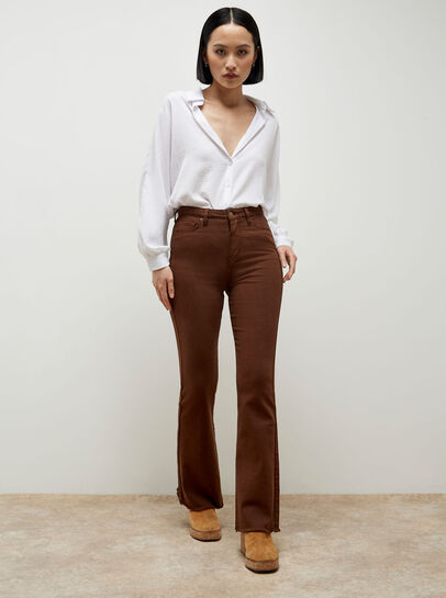 Raw Edge Flare Jeans