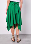 Hanky Hem Belted Midi Skirt, Green, large