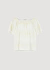 Chevron Embroidered Blouse, Cream, large