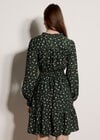 Ditsy Floral Mini Skater Dress, Green, large