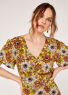 Floral Angel Sleeve Dress, Yellow, large