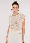 Batwing Crochet Top, Stone, large