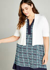 Button Sleeve Detail Knit Shrug +, Cream, large