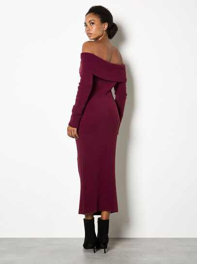 Fluffy Bardot Midaxi Dress