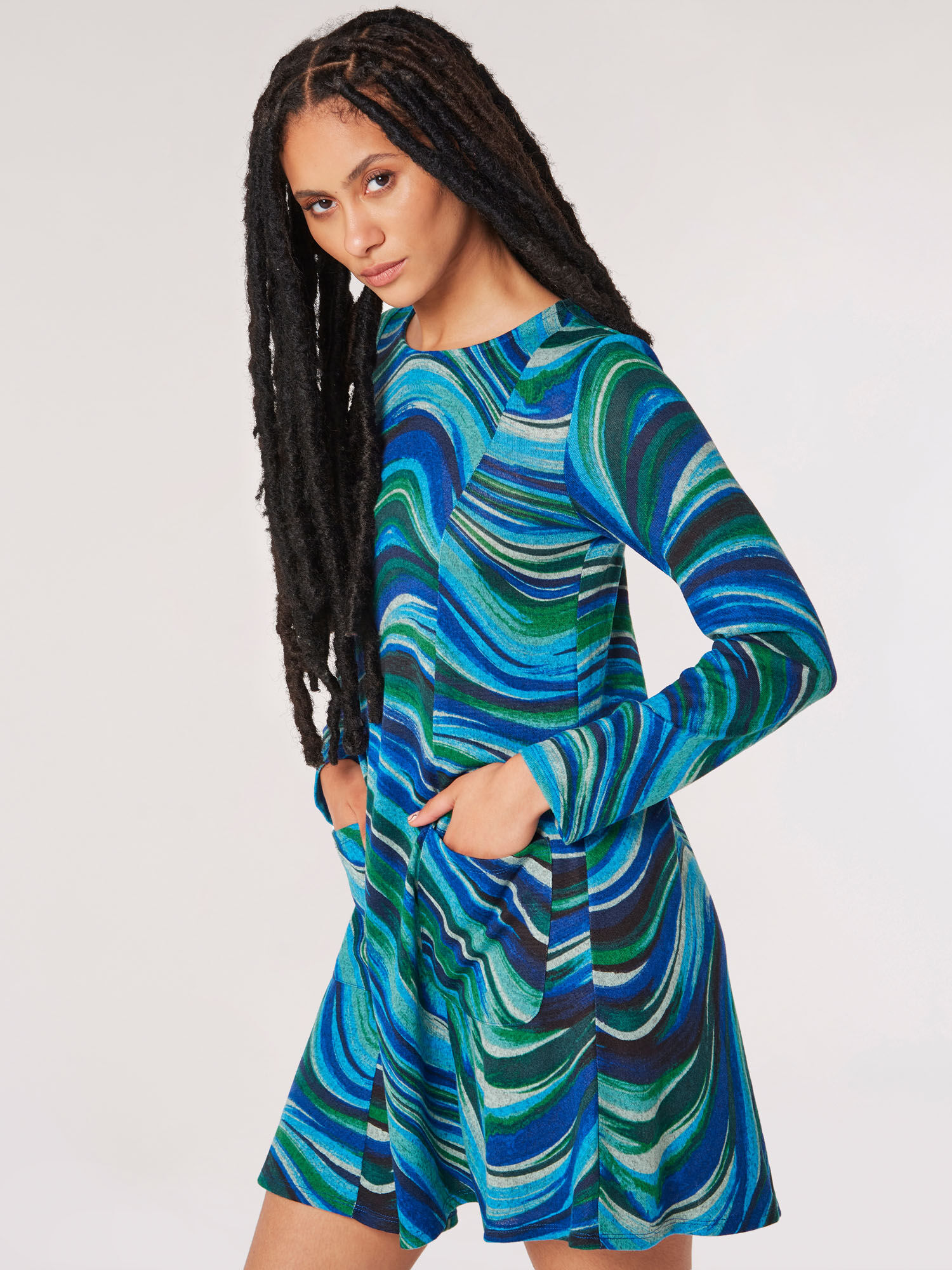 Jersey knit swing dress outlet