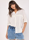 Lace Detail Cotton Blouse, Cream, large
