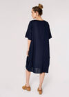 Necklace Print Midi Dress, Navy, large