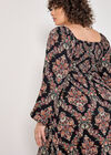 Curve Folk Diamond Smocked Midi Dress, Black, large