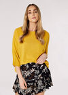 Oversized Slub Cotton Top, Mustard, large