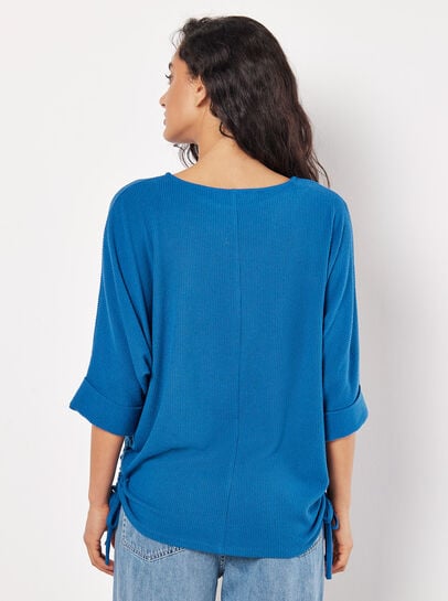 Soft Touch Drawstring Batwing Top