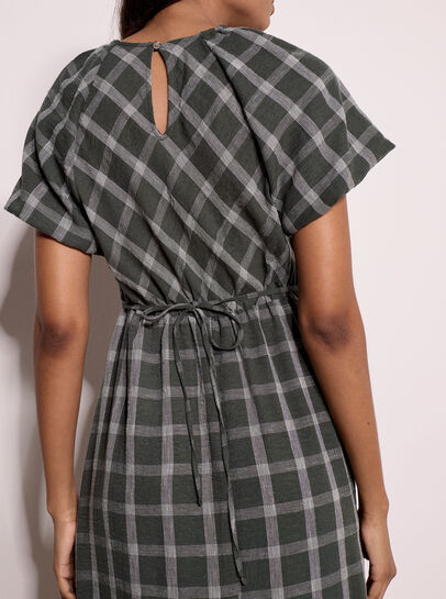 Check Print Midaxi Dress