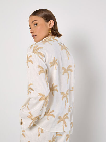 Embroidered Palm Trees Shirt