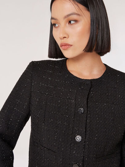 Metallic Sparkle Tailored Tweed Jacket