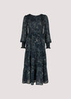 Leopard Print Midi Dress, Green, large