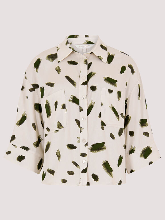 Paint Stroke Boxy Shirt, Stone, large
