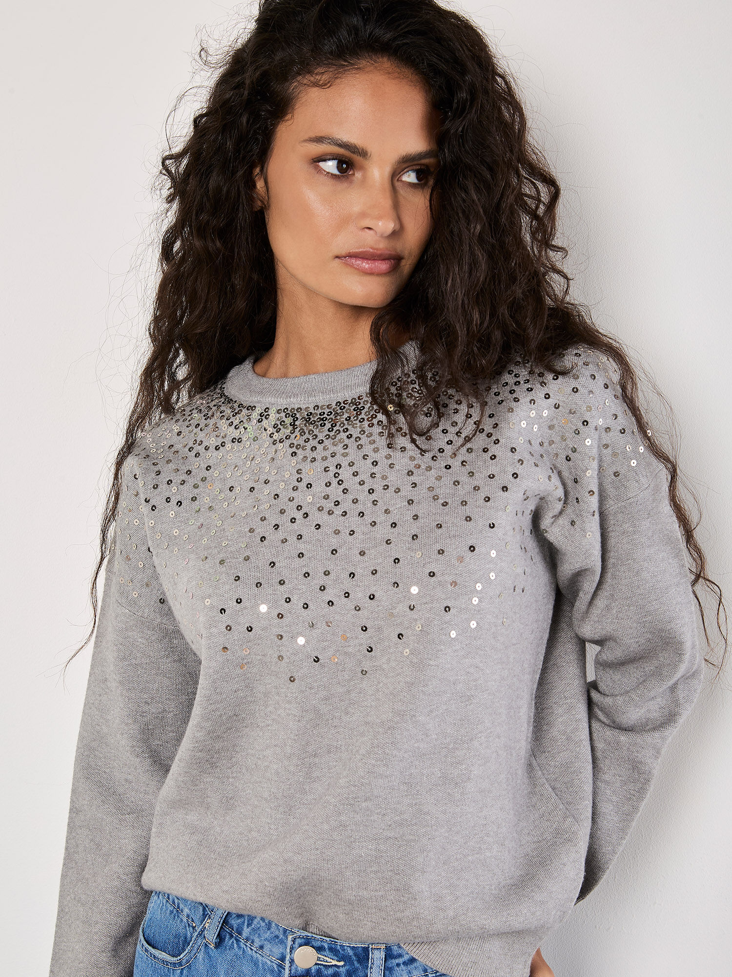 Grey sparkly jumper top