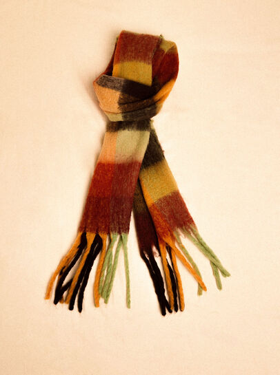 Colour Block Check Square Scarf