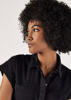 Utility Shirt Mini Dress, Black, large