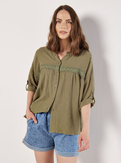 Lace Detail Cotton Blouse