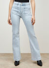 Luci Flare Light Wash Jeans, Sky Blue, large