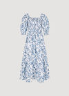 Rose Cotton Milkmaid Midaxi Dress, Blue, large