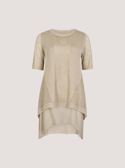 Pointelle Knit Layered Tunic Top