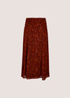 Chiffon Paisley A-Line Midaxi Skirt, Burgundy, large