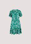 Sarasa Floral Wrap Mini Dress, Green, large