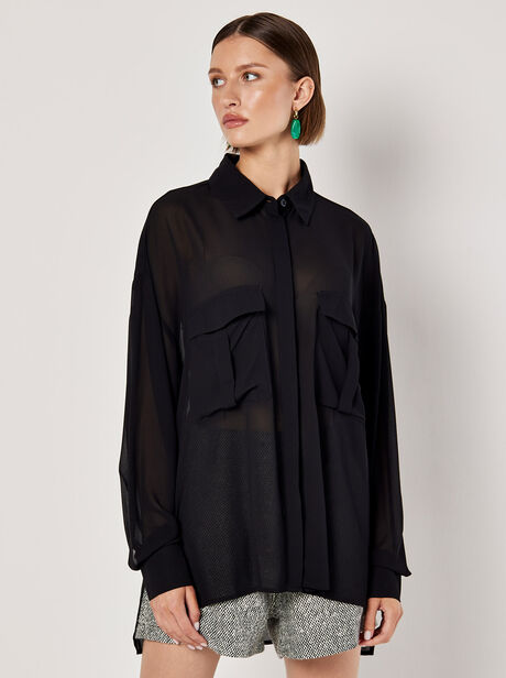 Oversized Chiffon Shirt