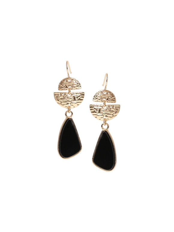 Metal Textured Resin Earrings, Assorted, large