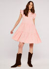 Micro Clover Tiered Dress, Pink, large