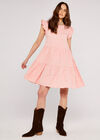 Micro Clover Tiered Dress, Pink, large