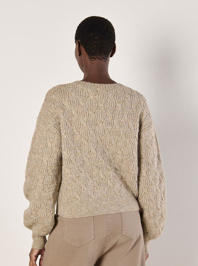 Flecked Braid Cable Knit Jumper