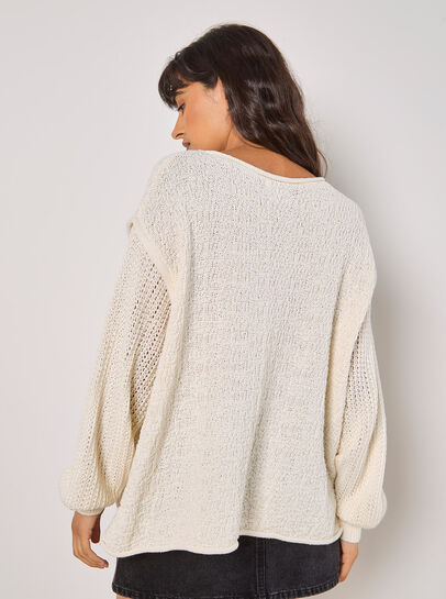 Textured Knit Oversized Jumper