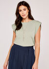 Retro Cropped Sleeveless Tee, Mint, large