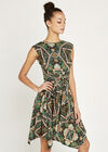 African Tile Hankyhem Dress, Khaki, large