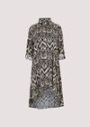 Diamond Print Shirt Mini Dress, Black, large