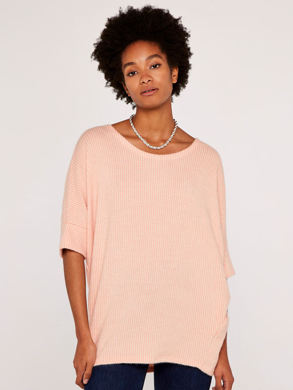 Textured Oversized Top, Pink, large