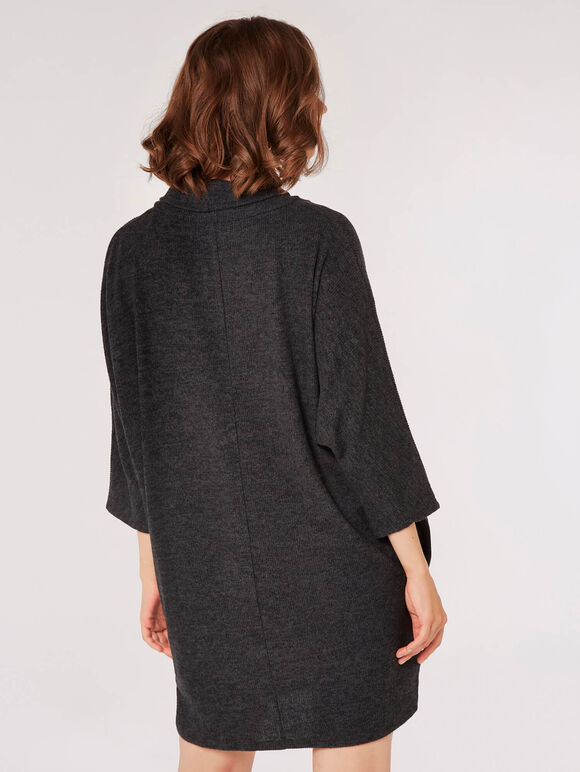Soft Touch Cocoon Mini Dress, Black, large
