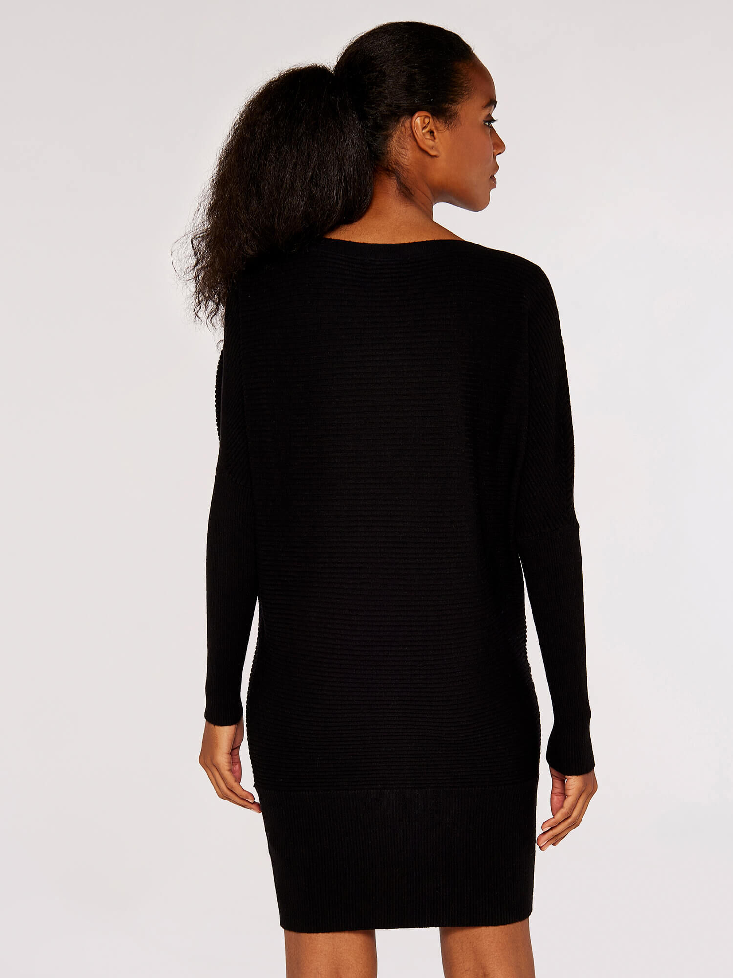 Black ribbed store jumper dress