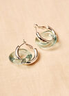 Resin Linked Hoop Earring, Silver, large