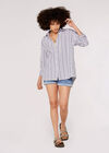 Striped Oversize Shirt, Cream, large