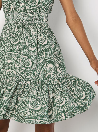 Paisley Milkmaid Mini Dress