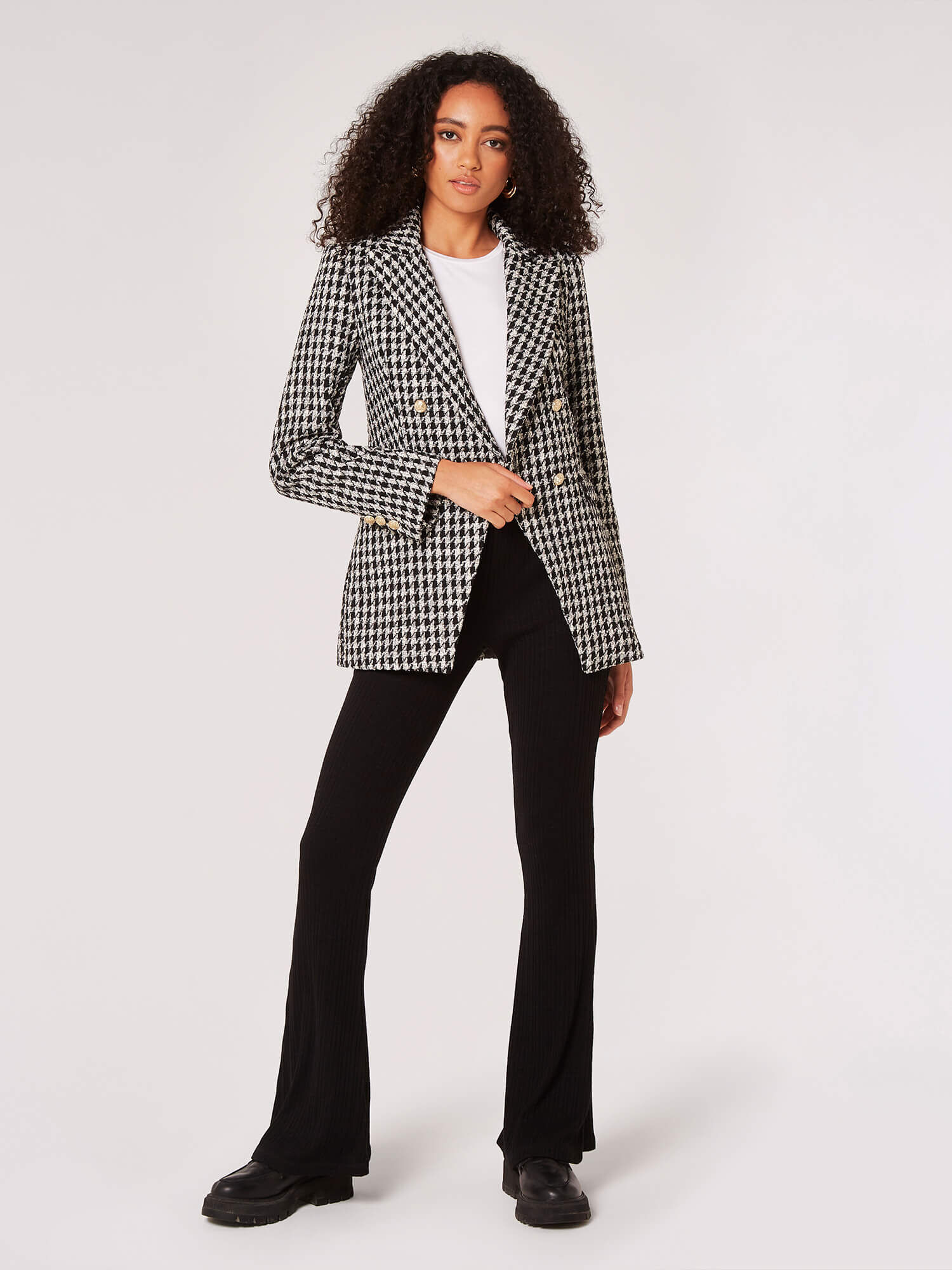 Dogtooth outlet tweed blazer