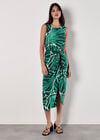 Abstract Shell Wrap Midi Skirt, Green, large