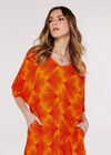 Printed Midi Kaftan, Orange, large