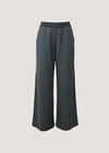 Herringbone Wide-Leg Trousers, Dark Grey/Charcoal, large