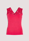 Lace Neck Cami Top, Fuchsia, large