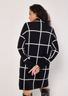Window Check Knitted Mini Dress, Black, large