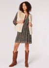 Faux Fur Cropped Gilet, Stone, large